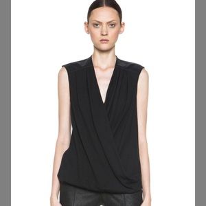 Helmut Lang Sleeveless top with leather details